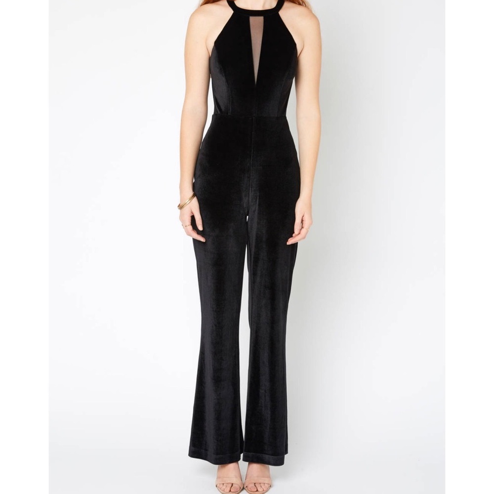 Lulu’s Ryse Lauren Mesh Cut Out Velvet Jumpsuit